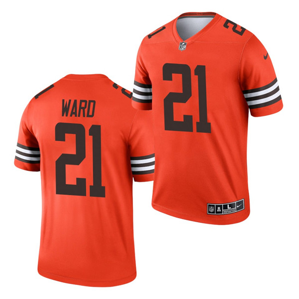 Men's Cleveland Browns #21 Denzel Ward Orange Inverted Legend Jersey